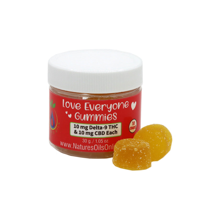 Love Everyone CBD & Delta-9 Gummies 10mg-THC, 10mg-CBD 10-count Citrus