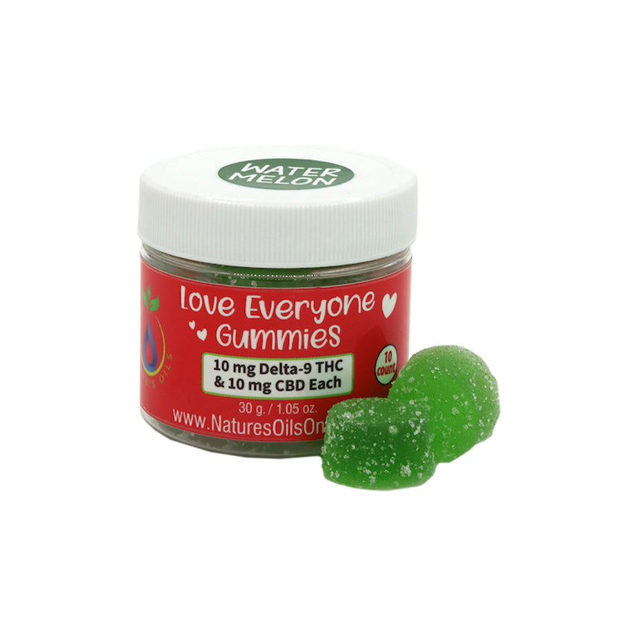 Love Everyone CBD & Delta-9 Gummies 10mg-THC, 10mg-CBD 10-count Watermelon