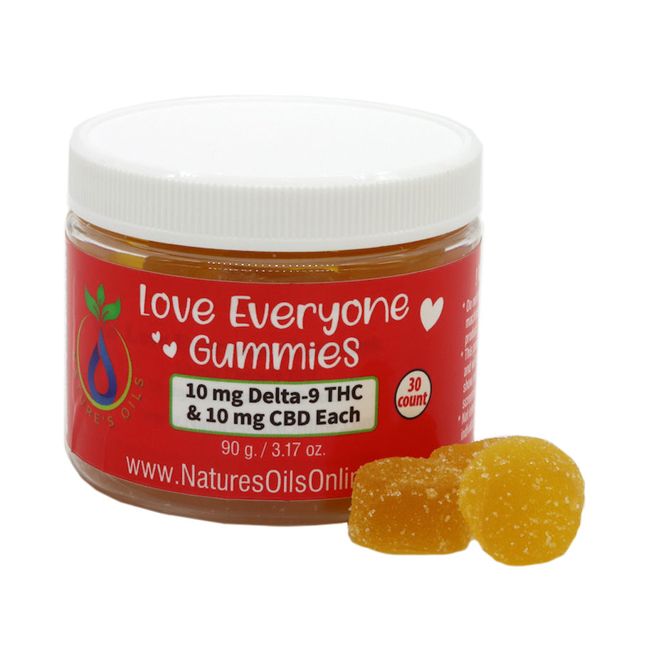 Love Everyone CBD & Delta-9 Gummies 10mg-THC, 10mg-CBD 30-count Citrus