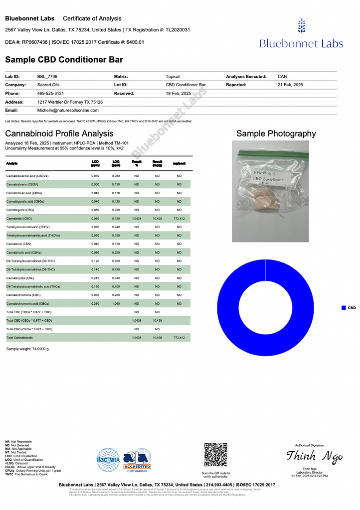 Conditioner Bar - CBD 700mg